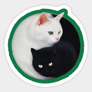 Balaced yin and yang cats Sticker